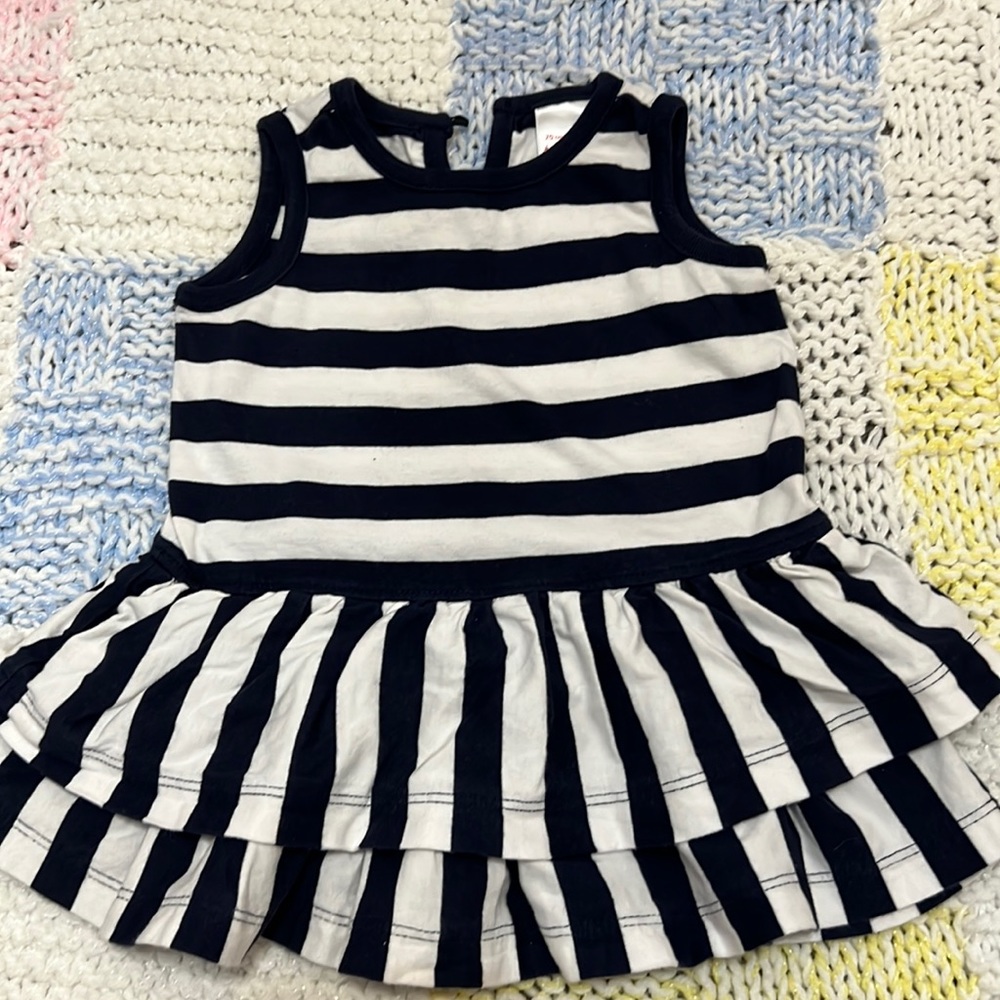 HannaAnderson,6-12, classic navy/white stripe, 💯% cotton.perfect summer dress👼